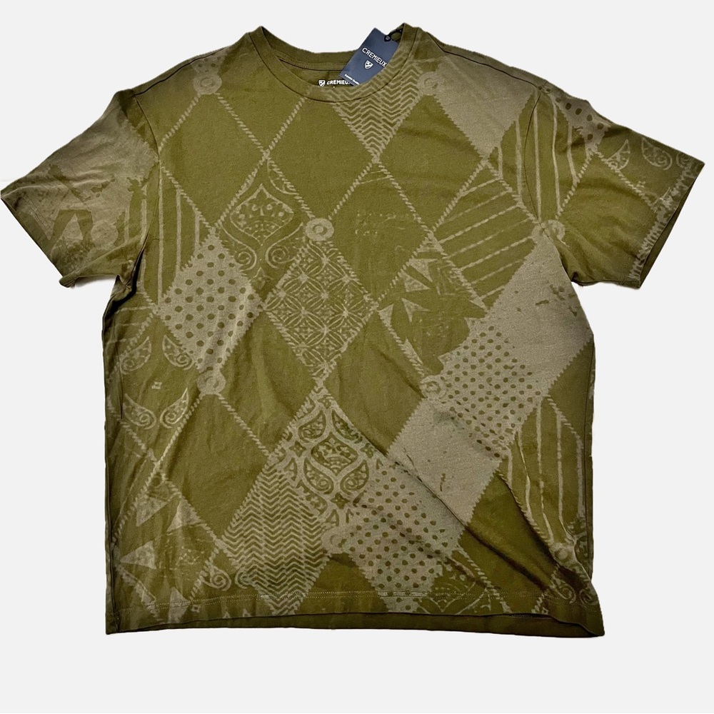 Cremieux Khaki Green Printed T Shirt Size Large NWT